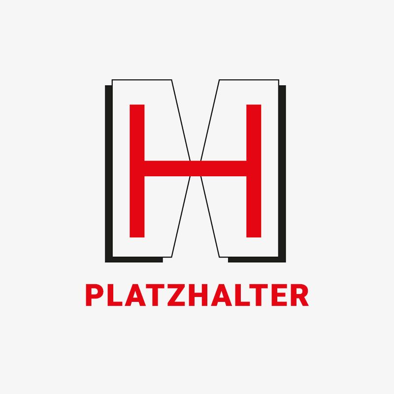 Rotes stilisiertes H mit schwarzem Schatten und rotem Text 'PLATZHALTER' darunter
